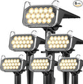 WdtPro Solar Spot Lights Outdoor Waterproof, Bright Solar Lights Outdoor with 16 Extra-Large LEDs, 3 Modes Landscape Spotlights, 2-in-1 Solar Powered Light for Yard Flag Garden, 6 Pack, Warm White