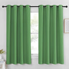 NICETOWN Blackout Curtain Panel 63 inch Long for Window - Thermal Insulated Solid Grommet Blackout Drape for Bedroom Living Room Kitchen (Single Panel, 52W x 63L, Froest Green)