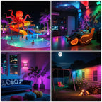 Flood Security Lights 2 Pack 50W RGB Color Changing Outdoor Floodlight