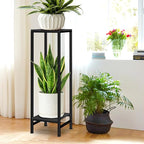 Plant Stand Indoor, 41'' Tall Plant stands for Indoor Outdoor Plants, 2 Tier Heavy Duty Metal Pedestal Stand Modern Display Rack for Living Room, Black