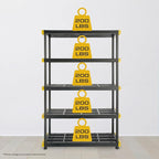 CX Black & Yellow, 5-Tier Heavy Duty Plastic Storage Shelves that Support up to 200lbs/shelf, Organization and Storage, Weather-Resistant Design, Easy Assembly (72”H x 48”W x 20”D)