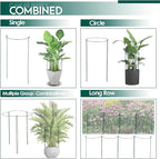 Plant Support Stakes, 30 Inch Half Round Green Iron, 12 Pack