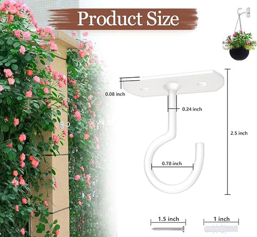 50Pack Ceiling Hooks Bulk for Hanging Plants,2.5 inches White