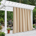 NICETOWN Outdoor Curtains for Patio W100 x L84 inch 2 Pieces, Sun Blocking Screen Shades 100% Privacy for Garage Window Patio Door Pergola Pool Hut, Weatherproof Blinds for All Season, Biscotti Beige