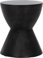 Safavieh Outdoor Athena Black Modern Concrete Round Accent Table