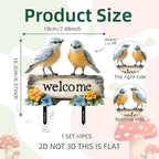 Fairy Garden Stake Decor, Acrylic 2D Garden Fairy Decoration, Fairy Garden Accessories for Outdoor Indoor Yard Lawn Pot Plants (Two-Birds)
