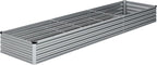12x2x1FT Galvanized Raised Garden Bed Kit,Vegetable Boxes-Rectangle Metal Flower Box,Large Planter Raised Beds Outdoor Garden for Planting,Fruit,Herb-Silver