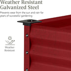 Best Choice Products 48x24x30in Galvanized Raised Garden Bed, Metal Elevated Planter Box, Vegetable Garden for Backyard, Patio, Balcony - Royal Red