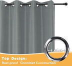 HolidayIdeas Outdoor Curtains for Patio Waterproof, 4 Panels - 54 x 95 Inch - Privacy Protection & Light Filtering Curtains Grey Grommet Outside Curtains for Porch, Gazebo, Pergola, Backyard