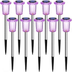 Christmas Solar Lights Outdoor 10 Pack Solar Pathway Lights Outdoor Halloween Decorations Waterproof Yard Lighting for Driveway Garden Walkway Path Landscape Lawn