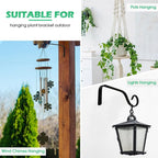 12 Pack Hanging Plant Bracket 7.3 Inches Metal Hook Decorative Straight Hanger for Bird Feeders, Wind Chimes, Flower Baskets, Planters Indoor Outdoor Wall