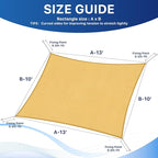 10'x13' Sun Shade Sail, UV Protection Outdoor Shade, Curved Tear Resistant Heavy Duty Sun Shade for Patio Garden, Backyard, Deck, Car Port, Playground, (Sand)