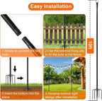6 Pack 9FT String Light Poles for Outdoor,Metal Lights Hanging Pole Outside with Fork,Light Stand for Patio, Pergola, Garden, Backyard, Yard, Camping Party