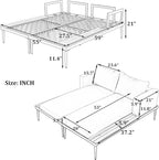 Outdoor Double Metal Daybed, with Wood Topped Side for Drinks, 2 in 1 Padded Sun Lounger with Cushions & Pillows, Patio Chaise Lounge Chair for Poolside Lawn Garden, Gray