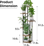 Bamworld Tall Plant Stand Indoor 6 Tier Plant Holder for Multiple Plants Corner Shelf Stand for Patio Garden Balcony Living Room Bedroom Brown