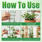 6Pcs Indoor Small Trellis, Trellis for Potted Plants, Plant Support Stakes for Climbing Plants, Stackable Plastic Plant Support for Vine Ivy Pothos Hoya