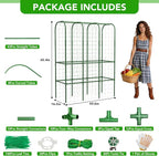 65" Tall Cucumber Trellis for Raised Bed, Garden Trellis for Climbing Plants Outdoor, U-Shape Metal Arch Vegetables Trellis Plant Support for Zucchini Squash Vines