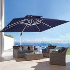 ABCCANOPY Patio Umbrella Cantilever Double Top Outdoor Offset Umbrella with 360° Rotation