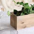 Efavormart 24"x6" Natural Rectangular Wood Planter Box Set with Removable Plastic Liners, DIY Rustic Wooden Box for Succulents, Wedding Centerpieces and Home Decor