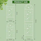 Metal Garden Trellis for Climbing Plants, 86.5" x 19.7" Metal Plant Trellis Outdoor, White Iron Garden Trellis, Clematis Rrellis Outdoor, Arched Decoration Suitable for courtyards, lawns, Gard, White