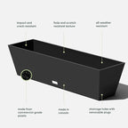 Veradek Pure Series Window Box Planter - Long Rectangular Planter for Indoor or Outdoor Windowsill/Balcony | Durable All-Weather Use with Drainage Holes | Modern Decor for Herbs, Small Plants, Flowers