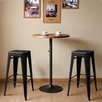 Furmax 30 Inch Metal Bar Stools Set of 4, Counter Height Backless Stools, Industrial Bar Chairs Patio Stool Stackable Backless Stool for Kitchen/Dining Room/Bistro/Patio Indoor Outdoor (Dark Black)