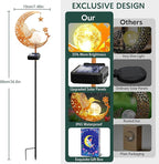 ZNYCYE Solar Lights Outdoor Decorative Moon Hummingbird Solar Stake Lights Birthday Gifts for Women mom Grandma,Hummingbird Garden Decor Waterproof for Walkway, Yard, Lawn, Patio (Warm White)