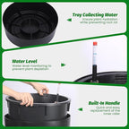 GarveeLife Set of 2 Tall Planters for Outdoor Plants, 22 in Large Planters for Outdoor Indoor Plants with Water Level Monitor ＆ Inner Bucket, Automatic Watering, for Porch, Patio, Backyard, Black