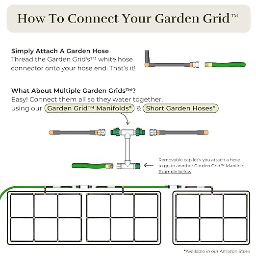 The Garden Grid | Pre-Assembled Raised Garden Bed Irrigation System – Waters Every Plant Evenly, 1-Minute Setup, Hassle-Free Design Lasts 5–10x Longer Than Drip Kits | USA-Made | 3x3 (33.5"x33.5")