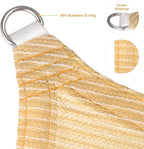 Eden's Decor Straight Flat-Edged Sun Shade Sail Rectangular 4' x 5' Beige UV-Blocking Outdoor Canopy Fabric Cloth Awning for Pergola Patio Garden Backyard Custom Size