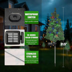 4PCS Solar Christmas Tree Garden Stake Lights Outdoor Waterproof Pathway Lights Xmas Tree Light for Lawn Patio Yard Front Porch Christmas Decor