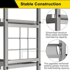 GIOTORENT 6-Wire Standing Storage Shelf, Metal Shelving Unit Pantry Rack for Laundry Kitchen Bathroom Organizer(Silver)