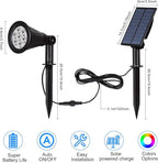 T-SUNUS RGB Solar Landscape Spotlights Christmas, Color Changing Spot Lights Waterproof IP65 Garden Pond Light, 180° Adjustable Wall Tree Light Separately Installed for Outdoor/Indoor Halloween 4 Pack