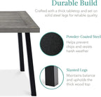 Best Choice Products 6-Person Indoor Outdoor Acacia Wood Dining Table, Picnic Table w/Powder-Coated Steel, 350 Pound Capacity Legs - Weathered Gray