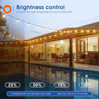 addlon 25FT LED Outdoor String Lights Waterproof Patio Lights with 9 Shatterproof ST38 Replaceable Bulbs(1 Spare), Dimmable Outside Hanging Light Connectable for Porch, Backyard, 2200K Warm Yellow