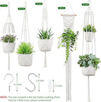 Macrame Plant Hangers, 5Pack Hanging Planters for Indoor Plants w/ 5 Set Hooks Handmade Cotton Rope Hanging Plant Holders Plant Hanger Indoor for Boho Home Decor (Planter Pot Not Included)