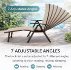 Kozyard Cozy Aluminum Reclining Lounge Chair - Perfect for Beach, Yard, Pool, and Patio Outdoor Chaise Lounge with Drink Holder, Weather Free Adjustable Assemble Free Beige Strip