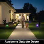 Solar Fairy Garden Decorations Solar Lighting 1 Pair – Outdoor Color-Changing Fairy Statues with Metal Stakes, Garden Ornaments for Lawn, Yard, Patio Decor (Type B Color-Shifting)