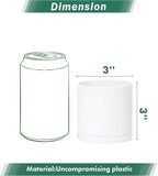 Planter Pots 12 Pack, 3 Inch Matte White Plastic with Saucers