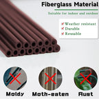 Invisible Orchid Sticks 17 inch &11 inch SupKing 16Pcs Plant Stakes with Clips for Support Small Short Plants,Garden Stakes Support Poles Suit for Potted Plants Flowers Peony Rose (Brown)