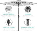 Best Choice Products 10ft Solar Polyester LED Lighted Patio Umbrella w/Tilt Adjustment and UV-Resistant Fabric