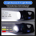 Rechargeable Spotlight Flashlight, Peascat 2,000,000L Lumens LED Handheld Spot Light, 350° Rotatable, 9 Modes, Solar & USB-C Charging, Waterproof, Emergency Flashlight for Camping, Outdoor, Car Repair