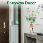 Artificial Eucalyptus Greenery Stems with Glass Vase, 3-Pack, Green