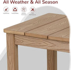 Stoog Outdoor Side Table, Weather Resistant 2-Tier Rectangle Patio End Table, Easy Maintenance, Teak