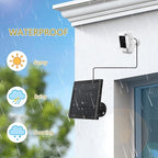 1 Pack - Solar Panel for Ring Security Camera Spotlight Cam Plus/Pro(Battery) Stick Up Cam/Pro Wireless Outdoor with 10FT/3M Long Cable Dustproof Waterproof BK