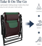 Best Choice Products Oversized Padded Zero Gravity Chair, Folding Outdoor Patio Recliner, XL Anti Gravity Lounger for Backyard w/Headrest, Cup Holder, Side Tray, Polyester Mesh - Espresso/Green