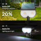 Solar Lights Outdoor Waterproof, Consciot 16 LEDs IP67 Spot Lights Outdoor, Auto On/Off Solar Landscape Spotlights, 2-in-1 Adjustable Wall Lights for Garden Yard Pathway, Cool White 4 Pack