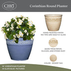 Classic Home and Garden Corinthian Round Planter, 8", Desert Tan (3 Pack)