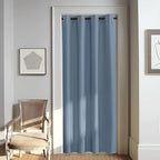 NICETOWN Stone Blue Blackout Doorway Curtain 80 inches Long - Grommet Thermal Curtain Privacy Window Treatment Room Darkening for Bedroom/Living Room (1 Panel, W46 x L80)