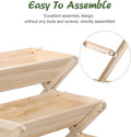 Raised Garden Bed, 3-Tier Vertical Wooden Planter with Legs, Beige